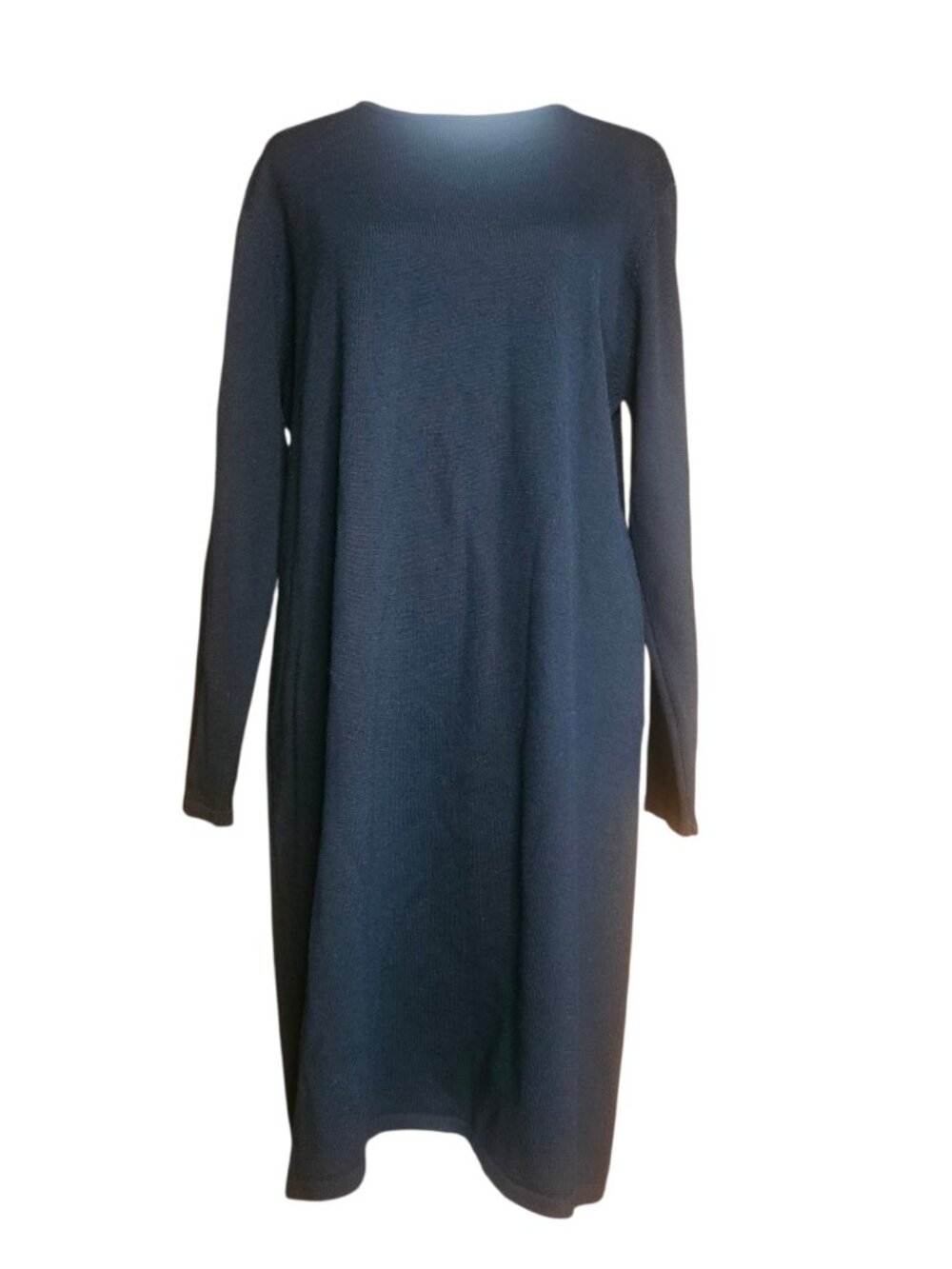 Jessica Holbrook 100% Wool Dress Women's M Black Long Sleeve Easycare Minimalist